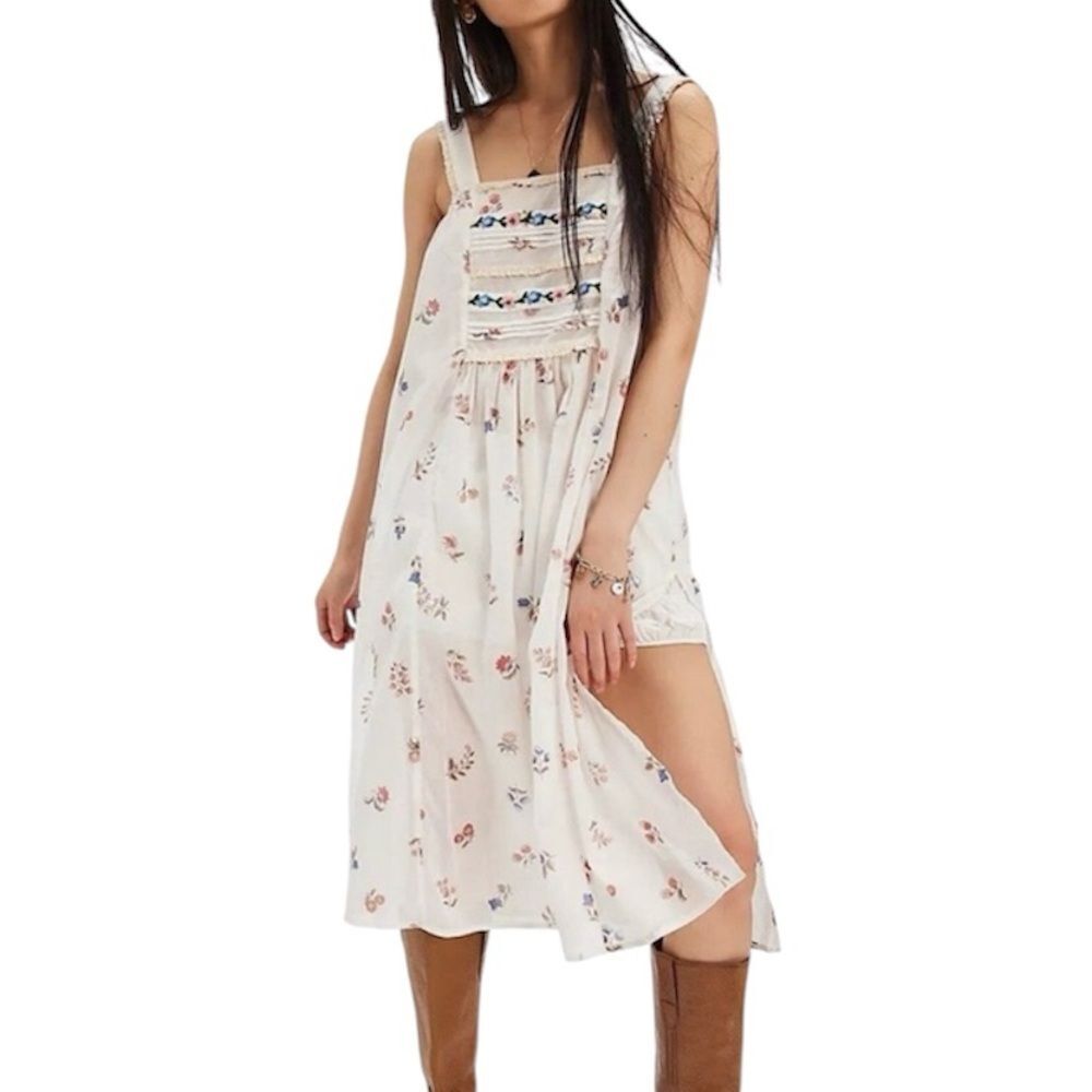 NEW Free People The Way Back Printed Maxi Top Size S